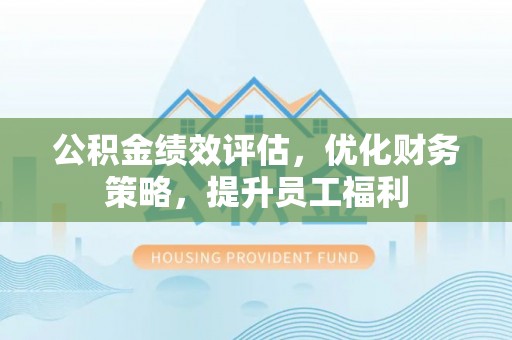 新野公积金绩效评估，优化财务策略，提升员工福利