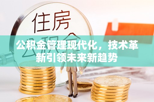 新野公积金管理现代化，技术革新引领未来新趋势