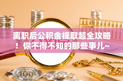 新野离职后公积金提取超全攻略！你不得不知的那些事儿~