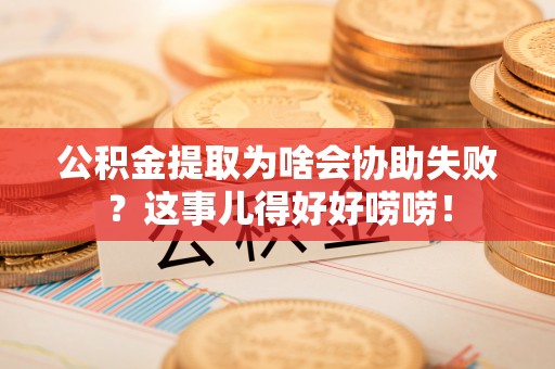 新野公积金提取为啥会协助失败？这事儿得好好唠唠！