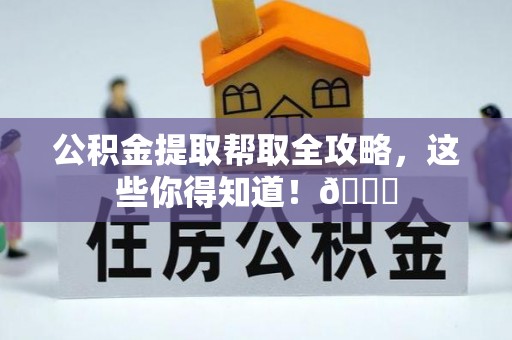 新野公积金提取帮取全攻略，这些你得知道！😎